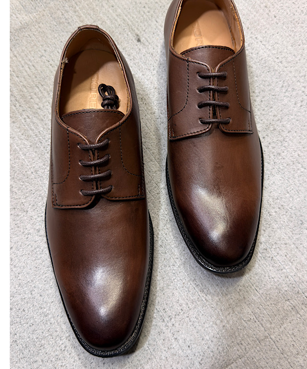 Sorbino Men's Premium Dark Brown Leather Derby Formal Shoes